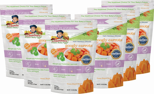 bambinos-frozen-baby-food-googly-carrots-frozen-shaped-meals six 6 pack what is in the order