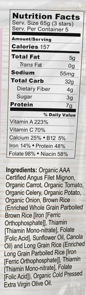 Hungry Munchkin - Baby Food Nutrient Facts- Organic natural Flash Frozen Baby Toddlers meal and snack Bambinos Baby Food nutritional information
