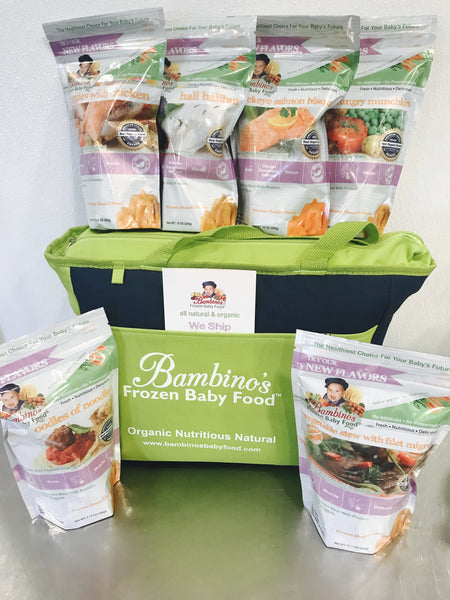 Bambinos Baby Food  Natural Organic subscription brand - Cooler storage baby Food tote  