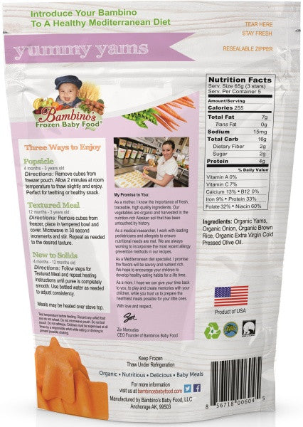bambinos-frozen-baby-food-yummy-yams-frozen-shaped-meals-back-of-bag Bambinos Baby Food - Star Shaped Meal - Yummy Yams Back of Bag