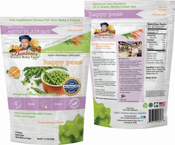 bambinos-frozen-baby-food-happy-peas-frozen-shaped-meals front and back of package