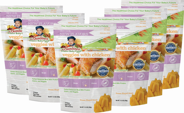 Bambinos Baby Food Frozen Star Shaped Meals - Veggies with Chicken best organic pure alaskan vegetables alaska subscription to your home six 6 pack what is in the order