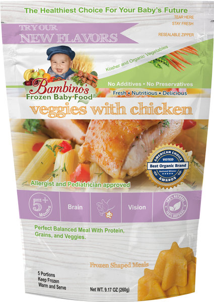 Bambinos Baby Food Frozen Star Shaped Meals - Veggies with Chicken best organic pure alaskan vegetables alaska subscription to your home